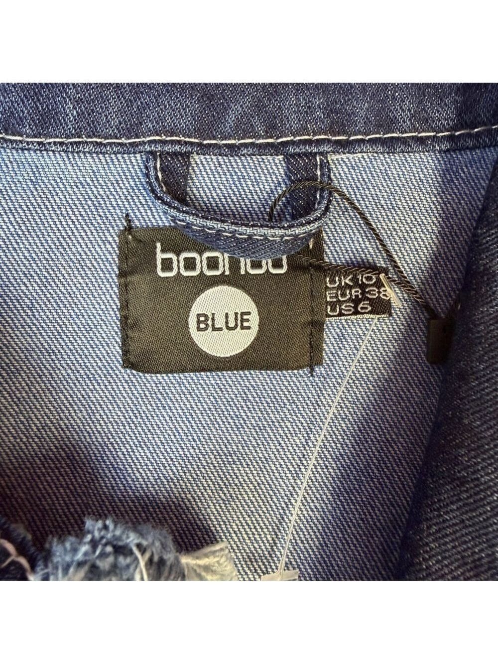 NWT Boohoo NWT Boho/Western patchwork denim jacket size 6 Casual Long Sleeve - Picture 9 of 13